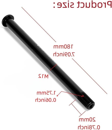 M12 Achteras voor Fietsen - Geschikt voor Shimano E-Thru Boost, Aluminium Legering, Zwart