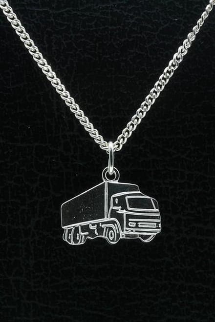 Zilveren Vrachtwagen ketting hanger