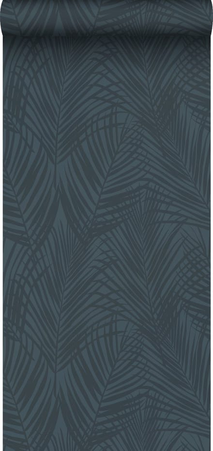 ESTAhome behang palmbladeren donkerblauw - 53 cm x 10.05 m - 139433