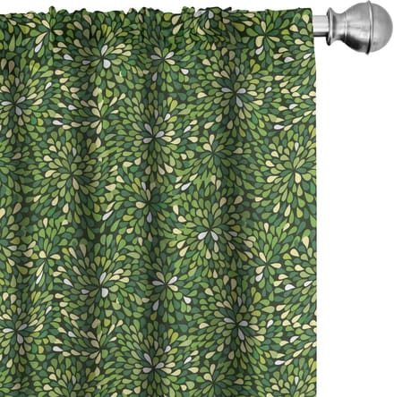 ABAKUHAUS Gordijnen – Grafische Weide Sprouts – 2x75x175 cm – Groen