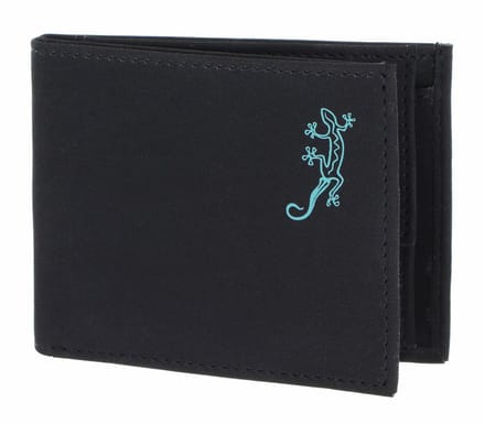 oxmox portemonnee New Cryptan Pocketbörse Lizard Print Cyan Black zwart