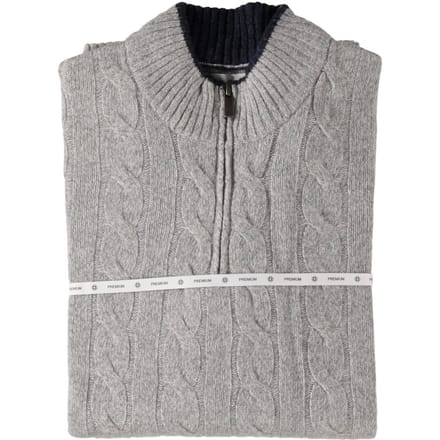 Fellows United Half Zip Pullover Premium Cable Grey (52.1151 - 123)