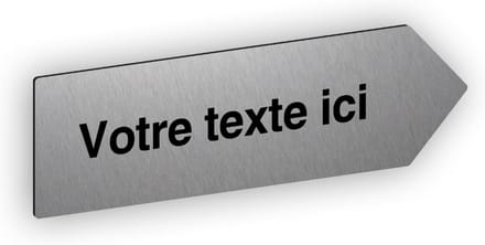Zelfklevende Richtpijl met Gepersonaliseerde Tekst, Geborsteld Aluminium 20x6 cm
