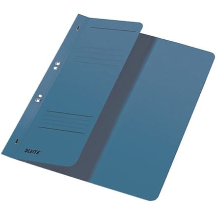 Snelhechtmap Leitz 3740 A4 1/2 voorblad + 2 gaats 250gr karton blauw