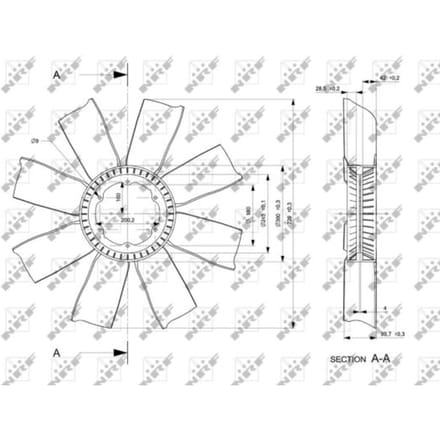 Ventilatorwiel, motorkoeling NRF 49804