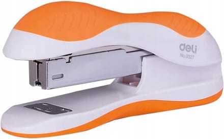 Deli nietmachine voor 25 vel, 24/6 & 26/6, wit-oranje
