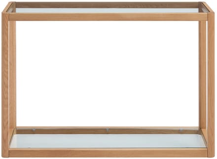 Vente-unique Sidetable van gehard glas en eiken - Transparant en Natuurlijk - ZUNARIL