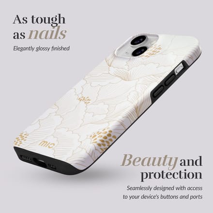 MIO MagSafe Apple iPhone 15 Plus / 14 Plus Hoesje | Hard Shell Back Cover | Geschikt voor MagSafe | White Roses