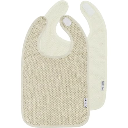 Meyco Baby Popcorn Slab Met Klittenband - 2 Stuks - Naturel/Soft Sand