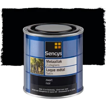 Sencys Metaallak Zijdeglans Zwart 250ml