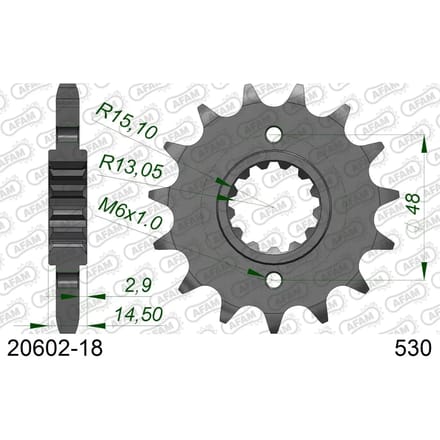 Tandwiel Afam 530 18 dents