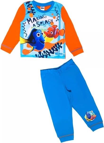 Finding Nemo pyjama - katoen - Dory en Nemo pyama - blauw met oranje - maat 98/104