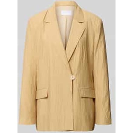straight fit blazer van viscosemix met structuurpatroon