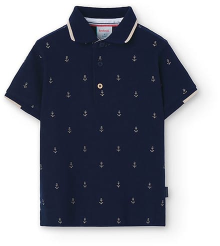 Boboli 738402 Korte Mouw Poloshirt Blauw 5 Years Jongen