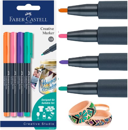 Faber-Castell porselein- en glasstiften - 4 kleuren