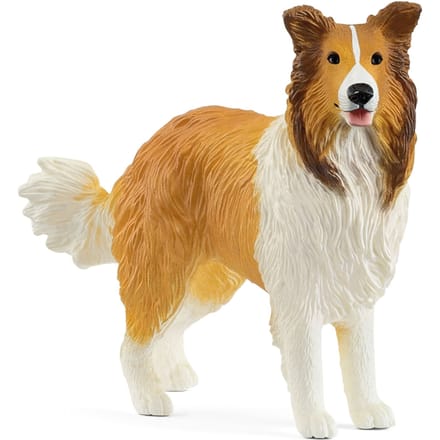 Schleich boerderij wereld collie speelfiguur - bruin en wit, 7 cm