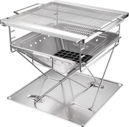 Opvouwbare BBQ Grill en Vuurkorf van Roestvrij Staal - Large