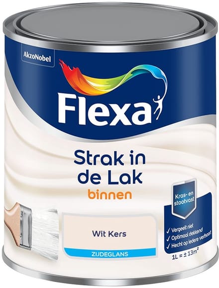 Flexa - Strak In De Lak Binnenlak Zijdeglans - Wit Kers - Mengverf - 1 L