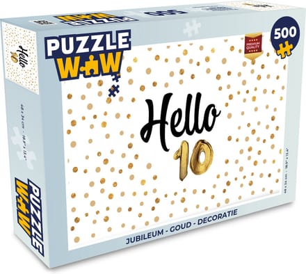 Puzzel Jubileum - Goud - Decoratie - Legpuzzel - Puzzel 500 stukjes