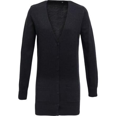 Premier Dames/Dames Longline V Hals Vest (Houtskool)