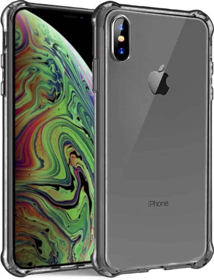 Smartphonica iPhone Xs Max transparant siliconen hoesje - Zwart geschikt voor iPhone Xs Max