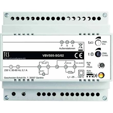 TCS TÜR Control VBVS05-SG/02 Netvoeding voor Accessoires voor deurintercom Kabelgebonden Meerdere kleuren