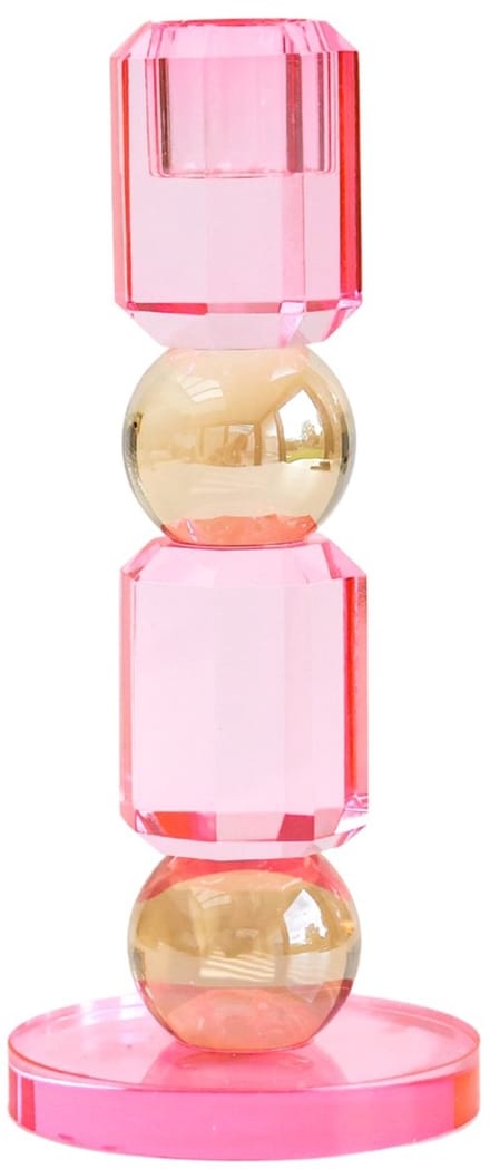 Glazen Kandelaar Roze - Crystal Sparkle - Aifcandles