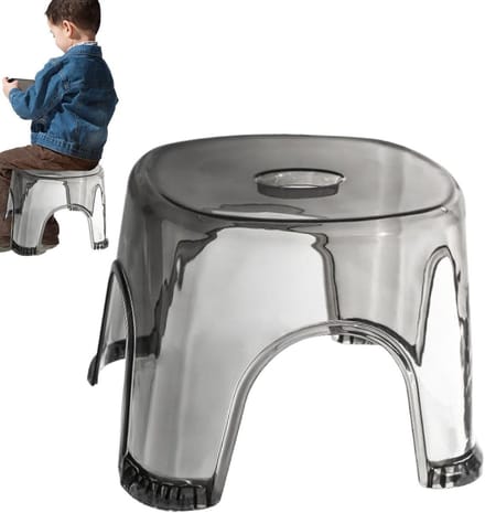 Douchekruk Transparant - Badkamer Krukje - Veilig Douchen - Antislip Ondersteuning - Hoogte 22 cm - Kristalgrijs