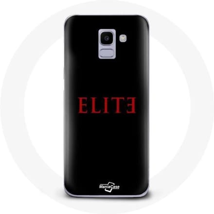 Coque - Samsung - Galaxy J6 2018 Elite - Souple - Logo Rouge - Protection Synthétique noir