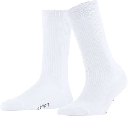 Esprit Reflection Rib eenkleurig katoen Sokken dames wit - maat 35-38