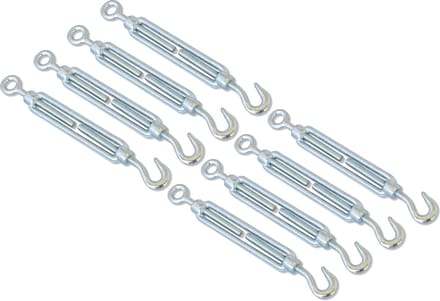 AMIG Draadspanner M6 110mm | Haak / Oog | 8 stuks | Spanschroef Spanner | Verzinkt Smeedstaal