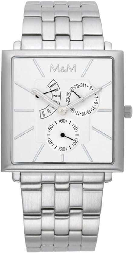 M & M M11702-122 Horloge - Staal - Zilverkleurig - Ø 38 mm