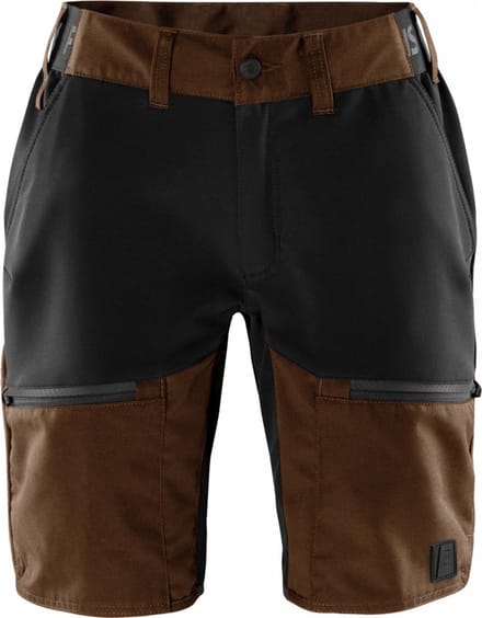 Fristads Carbon semi-stretch korte broek Dames - Roest rood/zwart - S