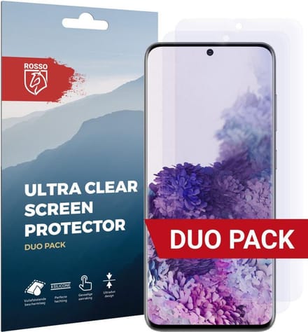 Rosso Screen Protector Ultra Clear Duo Pack Geschikt voor Samsung Galaxy S20 | Folie | 2 Stuks