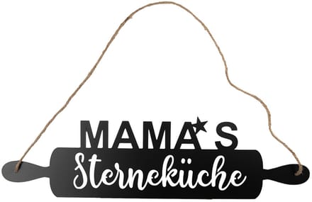 Clayre & Eef Tekstbord 50x14 cm Zwart Metaal