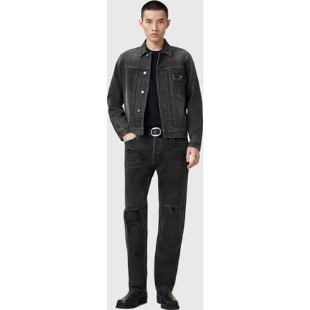 AllSaints Jayger Jacket Washed Black Taglia: M | Giacche di jeans Outlet | Uomo | Nero