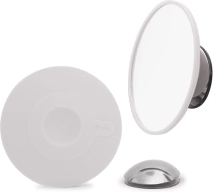 Compacte/kleine Bosign Make-upspiegel Vergrotend (5x), wit, magnetische spiegelhouder - diameter 11 cm