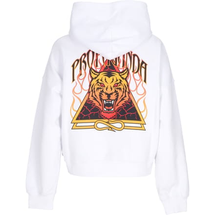 Dames lichtgewicht cropped hoodie W Triangle Bengala crop top hoodie wit