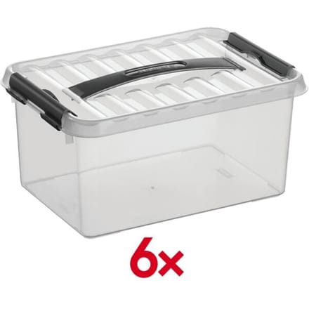 Sunware - Q-line opbergbox 6L transparant metaal - 30 x 20 x 14,3 cm