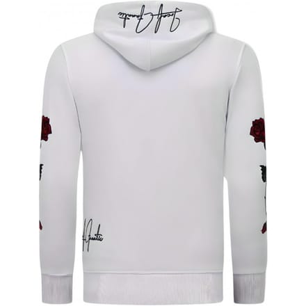 Heren Hoodie - Love & Roses - 11-6526 - Wit
