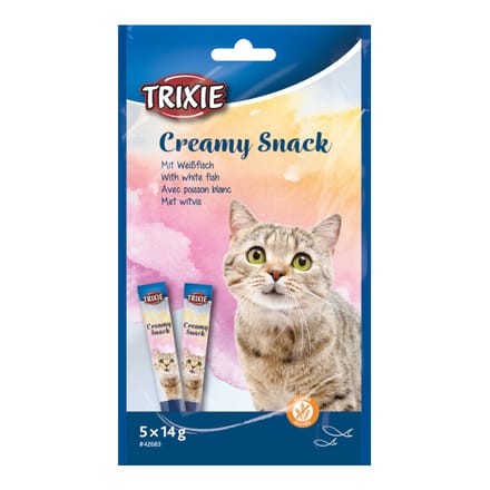 Voordeelpakket: 30x14g Trixie Creamy Snack met witte vis kattensnacks