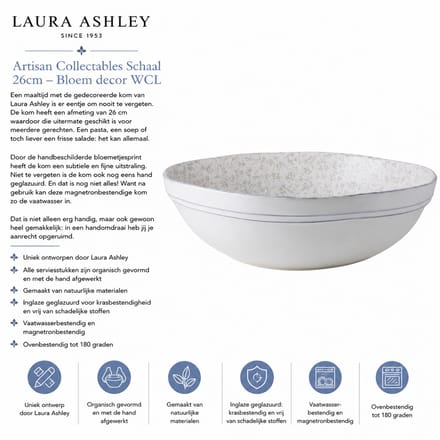 Laura Ashley Artisan Collectables Schaal - Serveerschaal - 26cm - Bloem decor WCL