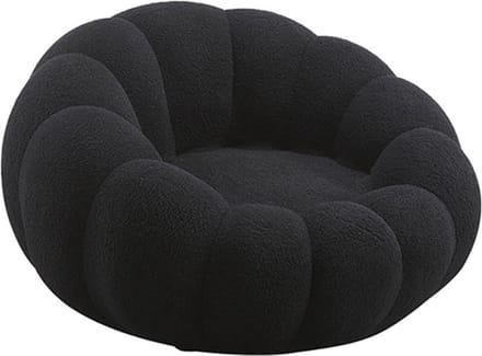 Madison Teddystof Loungestoel - Zwart