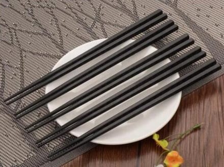 4 Setjes Luxe Zwarte Sushi Eetstokjes