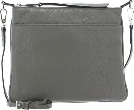 abro Leren Schoudertas Leather Adria Crossbody Bag Onefold Zinc Grijs