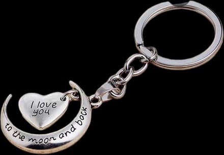 Sleutelhanger I LOVE YOU ( To The Moon And Back ) 6 x 3 cm