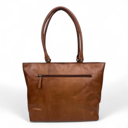 DSTRCT Alba Grote Schoudertas Dames - Leer - Cognac