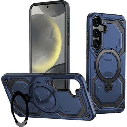 CaseBody Samsung Galaxy S26 Plus Magnetic Kickstand Ring Hoesje Blauw