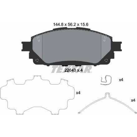 Remblokset TEXTAR 2264301, voor