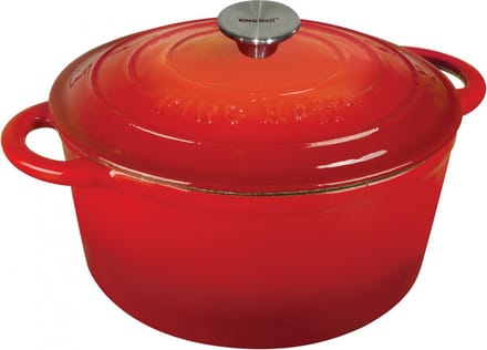 Kinghoff 1614 - gietijzeren braadpan - Ø21 cm - 2.4L - rood - emaille